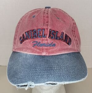 Sanibel Island Florida Sunshine Cap Hat Mom Distressed Womens Hook And Loop OSFA